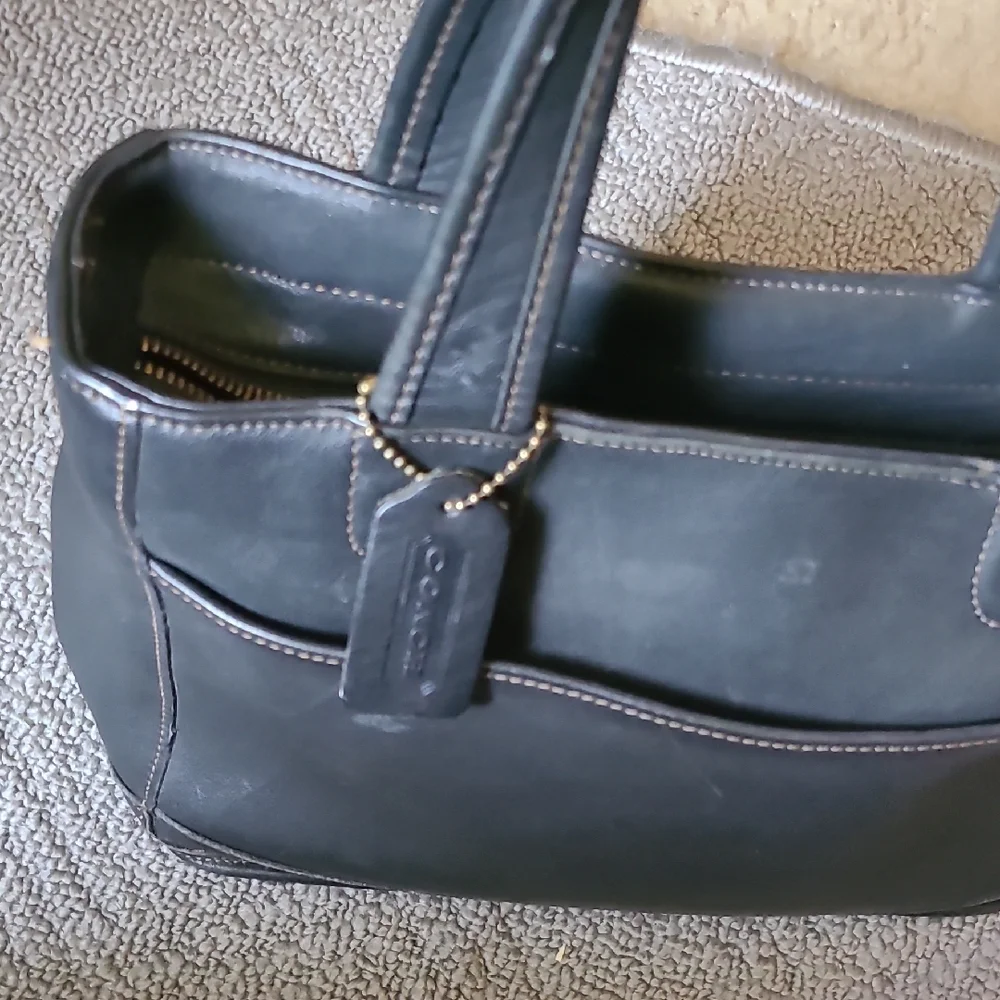 Vintage - Coach Black Satchel Structured Leather Bag - Picture 7 of 11